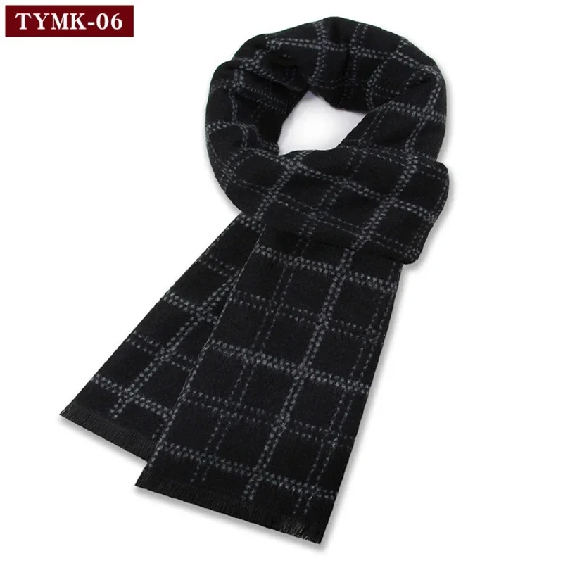 Luxury Winter Man Scarf Plaid Shawl Warm Autumn Cashmere Handkerchief Soft Outdoor Muffler Bufanda Solid Man Scarf 2025