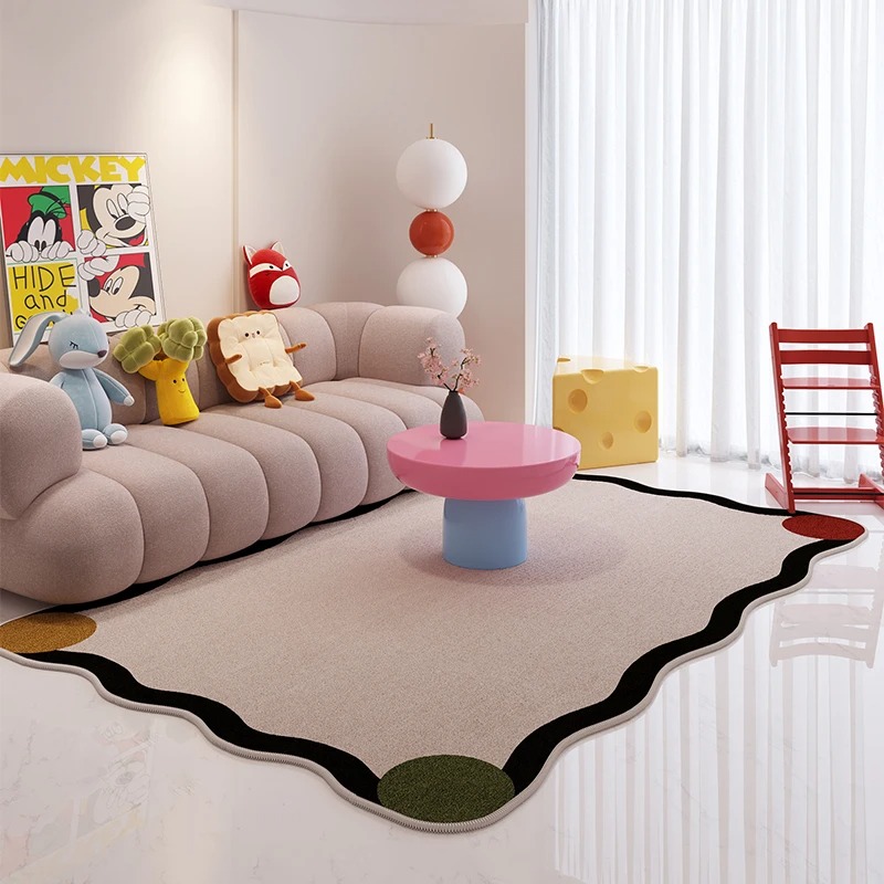  White Fluffy Hall Carpet Modern Living Room Bedroom Home Decor Large Mats Thickened Non-Slip Girl Children's Room Pink Furry Rug
