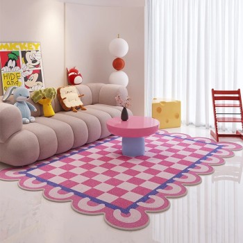 Living Room Carpet Machine Washable Non-slip Easy-folding Mat Floral and Snake Pattern Irregular Rug Large Size Home Decor Mats