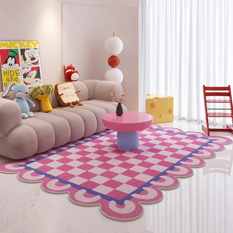 Living Room Carpet Machine Washable Non-slip Easy-folding Mat Floral and Snake Pattern Irregular Rug Large Size Home Decor Mats