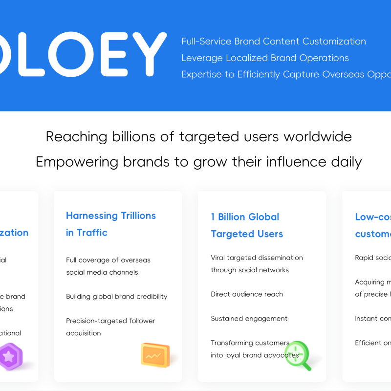 OLOEY Internet Advertising Promotion, Advertising Services, Advertising Planning, Ad Placement, Influencer Marketing 