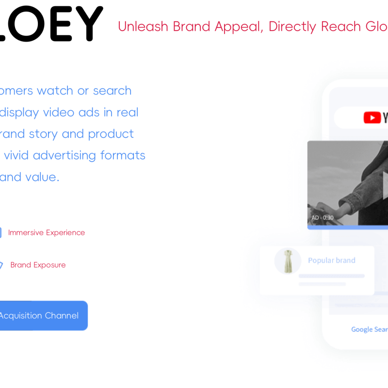 OLOEY is suitable for Google Chrome promotion, online advertising, and website ad placement campaigns