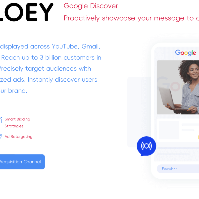 OLOEY is suitable for Google Chrome promotion, online advertising, and website ad placement campaigns