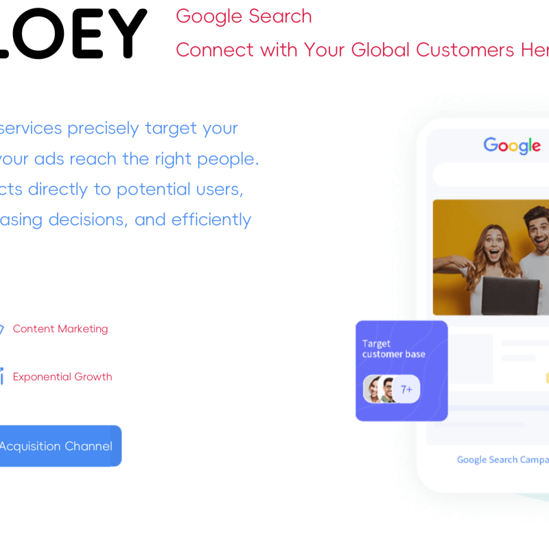 OLOEY is suitable for Google Chrome promotion, online advertising, and website ad placement campaigns