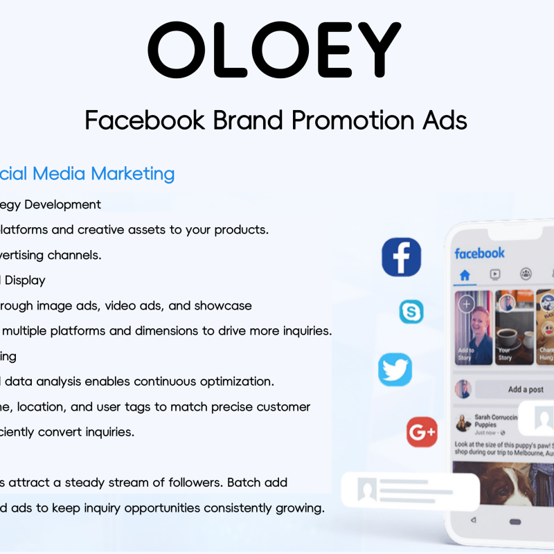 OLOEY for Facebook Advertising, Online Promotion, Brand Building, and Brand Promotion Design